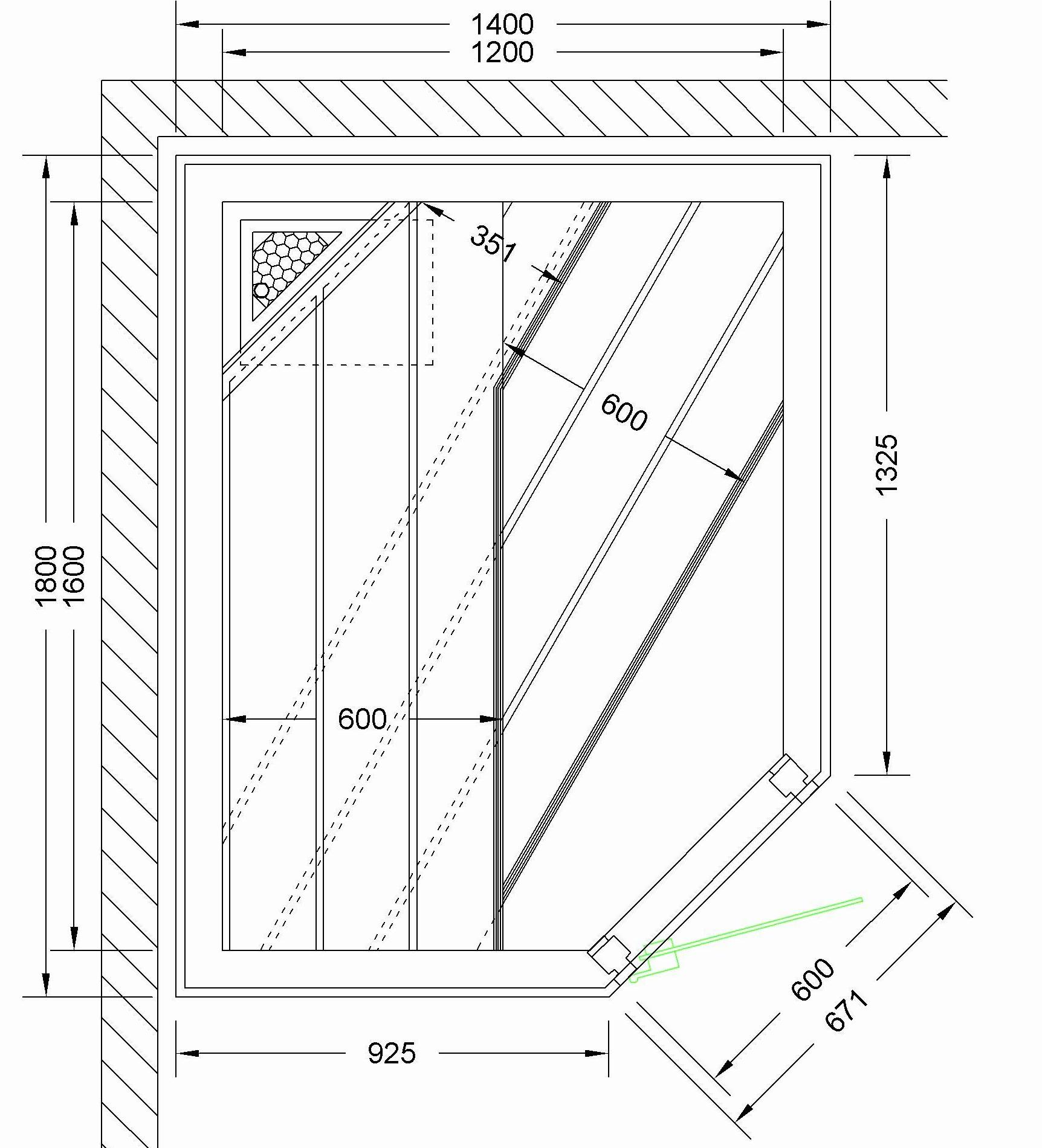 Koll Bad Sauna Grundriss 140x180x200